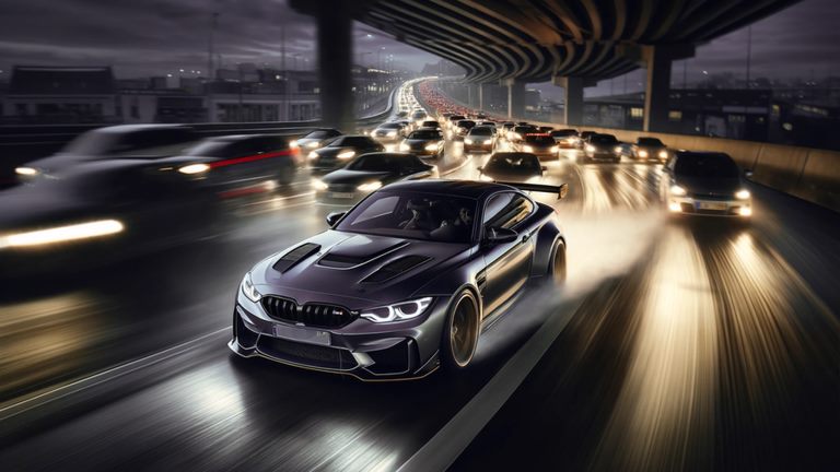Late-night highway run in Project Assetto