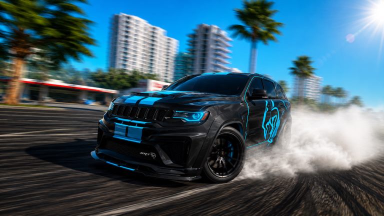 Glow trim and a long slide in Assetto: Street Racing